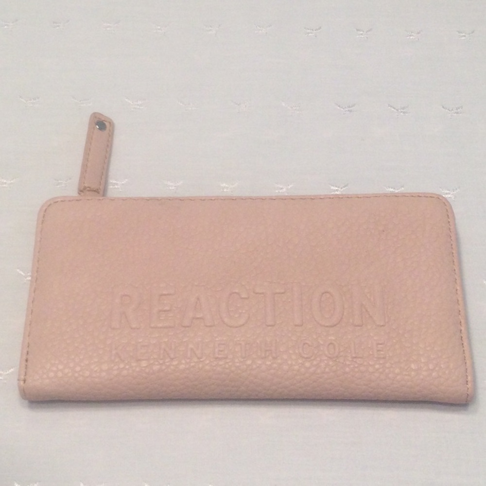Reaction Kenneth Cole Pink Wallet 6 Card Holder Mesh Pocket Snap Closure​
